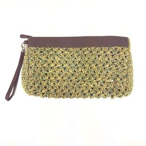 Cappelli Straworld clutch wristlet bag top zip detachable strap like new 8.5x16